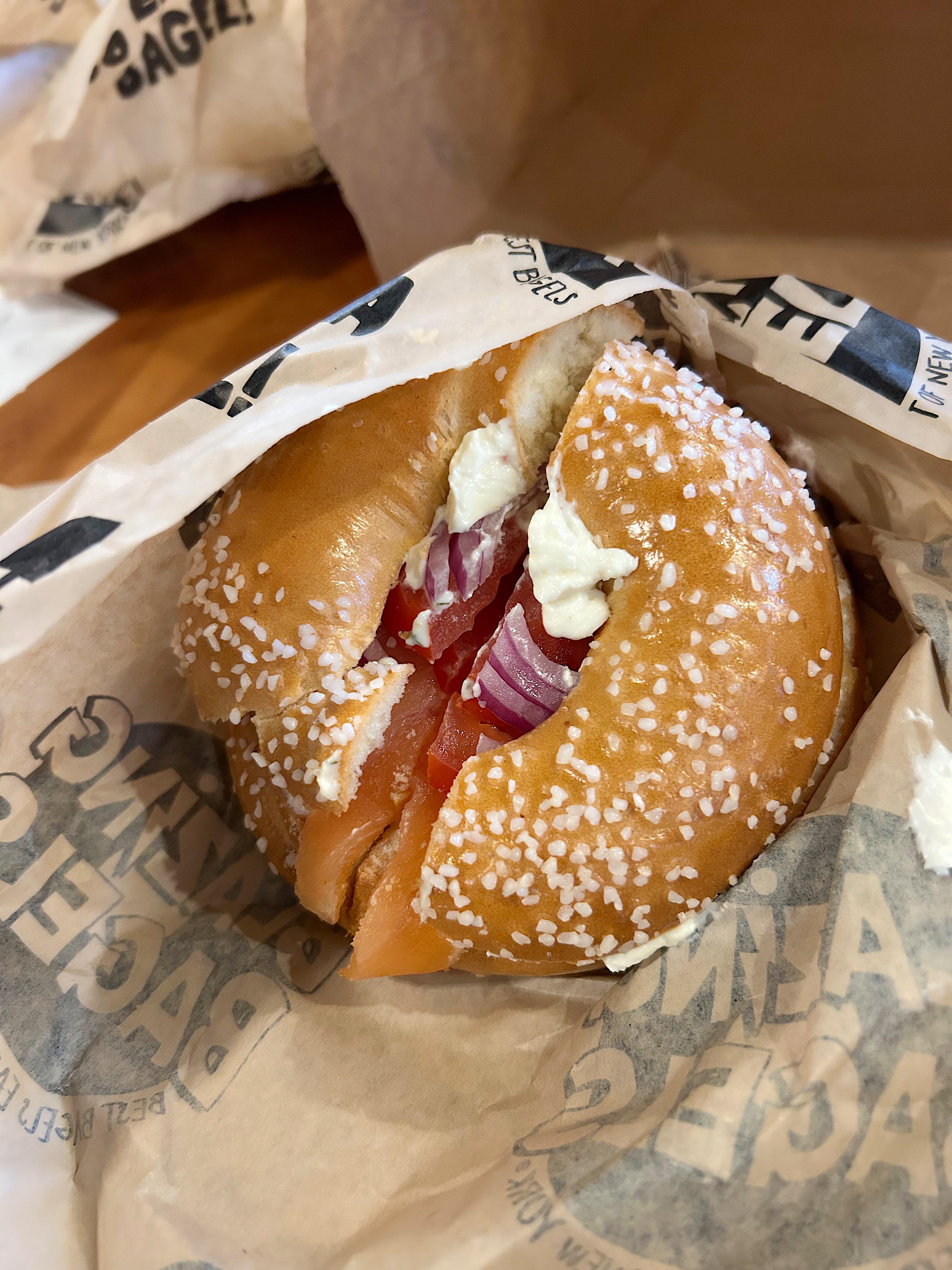 [I ate] Salt Toasted bagel with Lox foodiedude